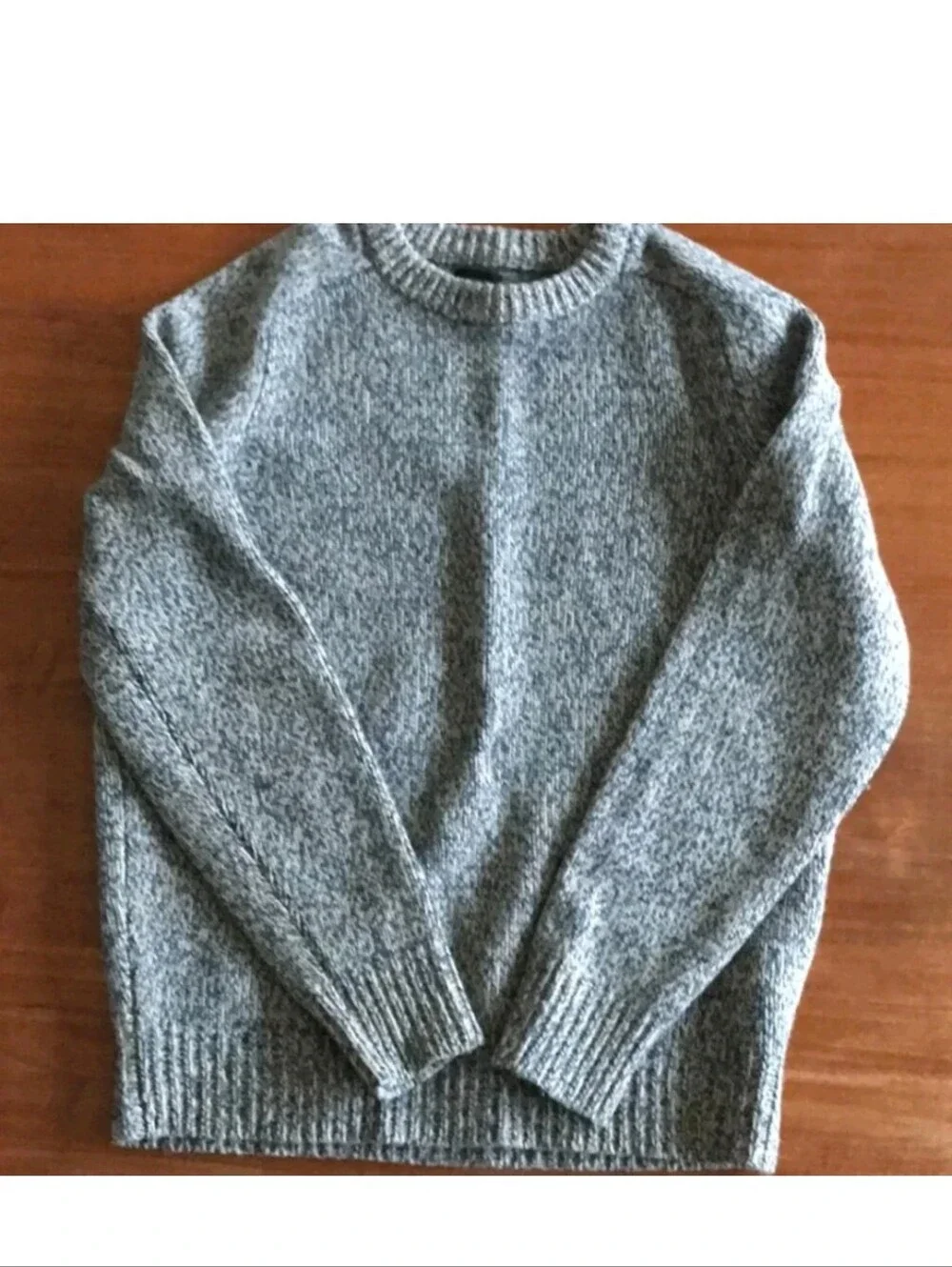 JCrew Lambswool Crewneck Sweater, Gray And Blue, Size Medium